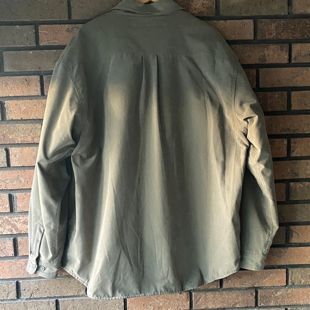 Montage Mens XL Taupe Fleece Lined Shirt Jacket Button Up Shacket - Picture 11 of 13